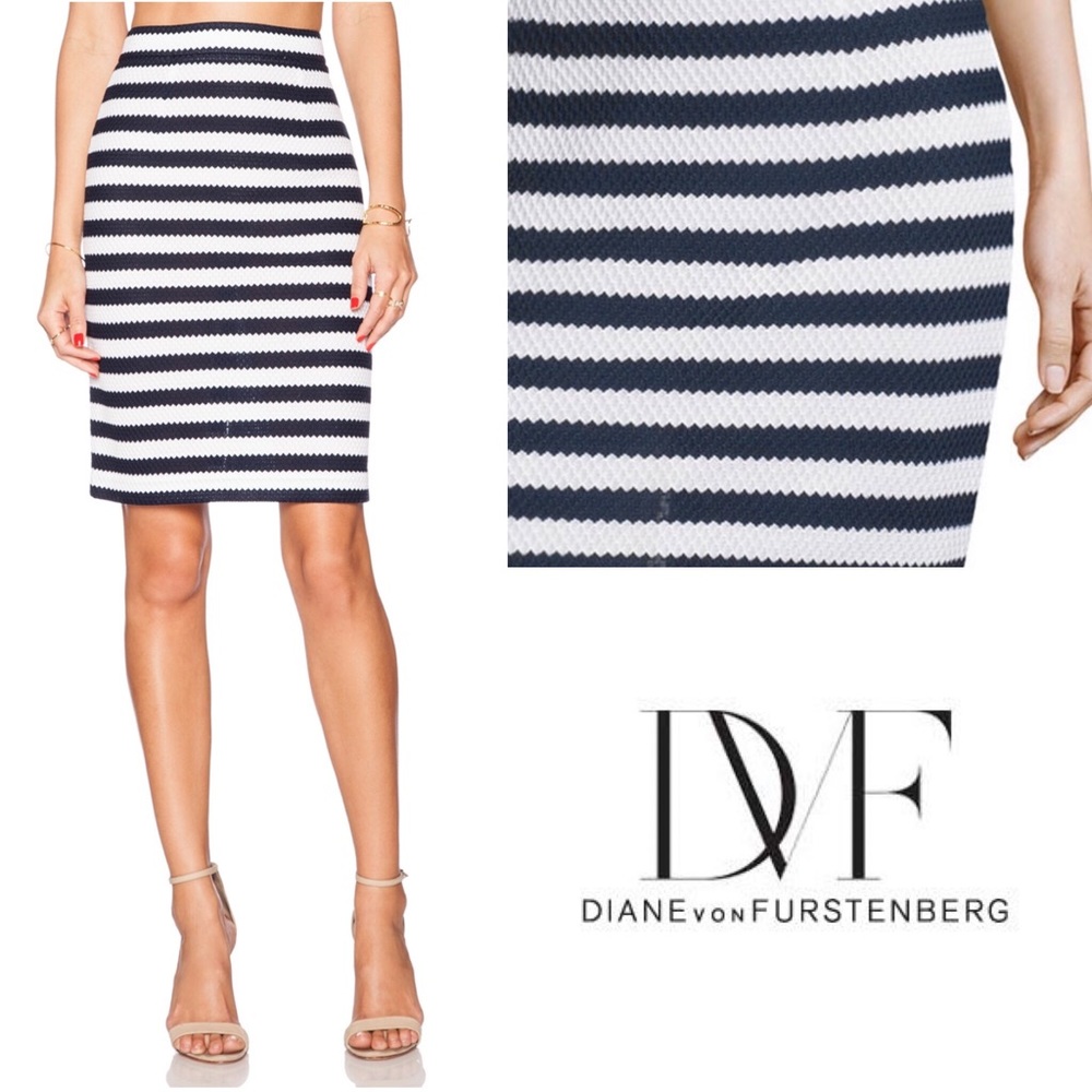 Diane von Furstenberg WALDA Striped Skirt NWOT